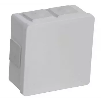 Caixa de superfície vazia VIPLAST VP-02, 6 entradas de cabo, tampa de encaixe, IP55, branca, 86x86x40mm