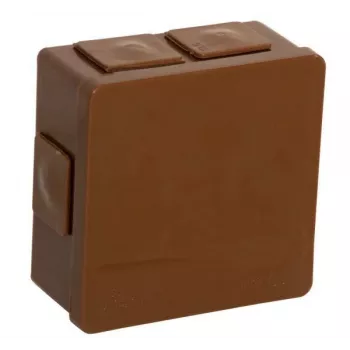 VIPLAST VP-02 Caixa de derivação de encastrar, 6 entradas de cabo, tampa de encaixe, castanha, IP55, 86x86x40 mm