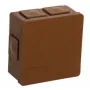 VIPLAST VP-02 Caixa de derivação de encastrar, 6 entradas de cabo, tampa de encaixe, castanha, IP55, 86x86x40 mm