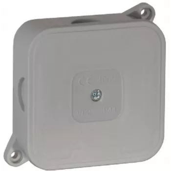 Caixa de derivação de embutir VIPLAST VP-2, vazia, 4 entradas de cabo, IP44, cinzento, 85x85x35mm