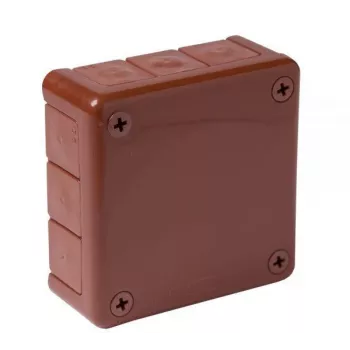 Caixa de derivação de superfície vazia VIPLAST VP-41, 12 entradas de cabo, castanho, IP55, 98x98x42 mm