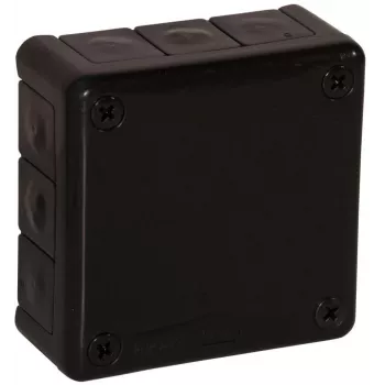 Caixa de derivação de superfície vazia VIPLAST VP-41 com 12 entradas de cabo, preto, IP55, 98x98x42mm