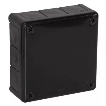 VIPLAST VP-51 Caixa de derivação vazia de superfície, 12 entradas de cabo, IP55, preto, 118x118x46 mm, 051-05
