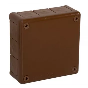 VIPLAST VP-51 Caixa de derivação de superfície, 12 entradas de cabo, castanha, IP55, 118x118x46mm