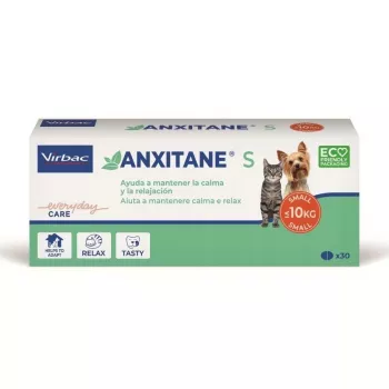 Virbac Anxitane 30 comprimidos mastigáveis para cães e gatos – suplemento calmante com L-teanina