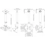 VISION Suporte de teto para ecrãs - adequado para ecrãs de 32 a 50 polegadas com VESA até 200 x 200 - distância do teto ao centro do ecrã 430 a 730 mm - ajuste de inclinação