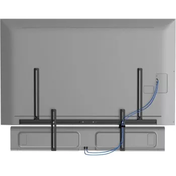 Vivolink Prateleira universal flexível para montagem em TV VLMSBSHELF – prateleira em aço para barras de som e dispositivos multimédia, carga de 6 kg, fixação sem ferramentas, preta