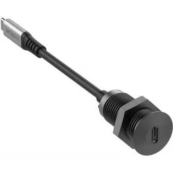 Vivolink tomada de mesa USB-C preta com cabo USB-C de 0,3 m