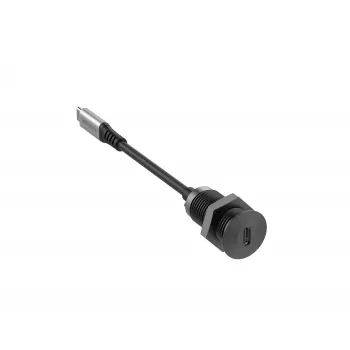 Vivolink tomada de mesa USB-C preta com cabo USB-C de 0,3 m