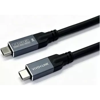 Vivolink USB4 Cabo USB-C para USB-C 1m 40Gbps 100W 8K testado Enterprise (PROUSB4MM1)