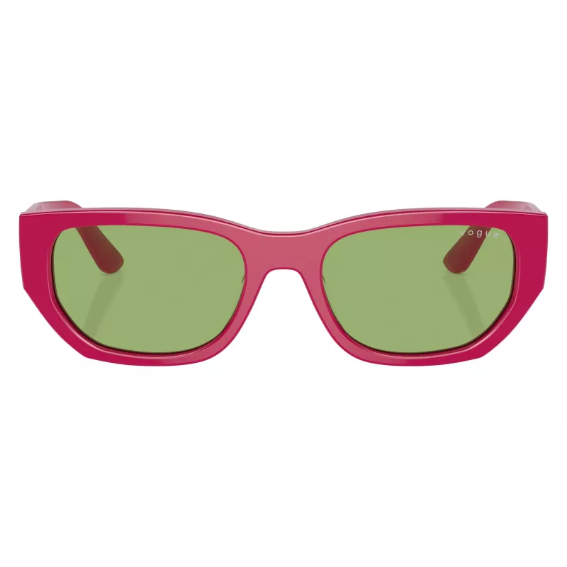 Óculos de sol de borboleta VOGUE para mulher VO5586S31602 - Armação rosa transparente, lentes cinzento-escuro, 53 mm de largura da lente