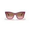 Óculos de sol de olho de gato VOGUE para mulher VO5428S299414 armação rosa transparente lentes castanhas degradê 51mm