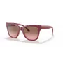 Óculos de sol de olho de gato VOGUE para mulher VO5428S299414 armação rosa transparente lentes castanhas degradê 51mm