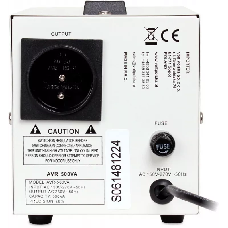 VOLT POLSKA AVR 500 Estabilizador de tensão 500VA