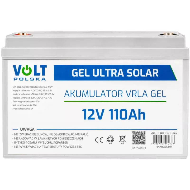 VOLT POLSKA GEL VPRO bateria solar 12V 110Ah