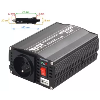 Inversor de potência VOLT POLSKA IPS-500 PLUS 24V / 230V 350/500 W