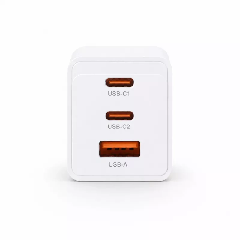 Carregador de parede Voltage GaN 67W, 2x USB-C e 1x USB-A, PD 3.0, QC 3.0, PPS, ficha EU, branco