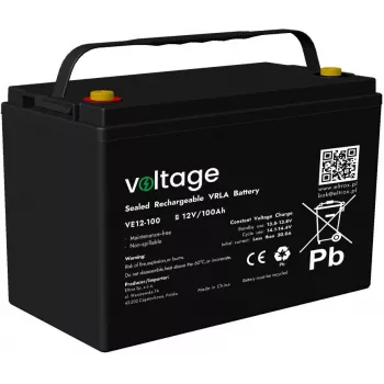 Bateria VOLTAGE AGM 12V 100Ah VE12-100 (vida útil de 6-9 anos)