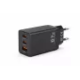 Carregador de parede Voltage GaN 67W, PD 3.0 / QC 3.0, 2x USB-C e 1x USB-A, ficha EU, preto