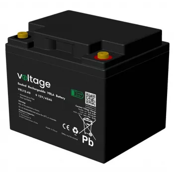 Bateria AGM Voltage Long Life 12V 45Ah VEL12-45 (vida útil de 15 anos)