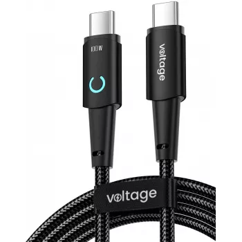 VOLTAGE PowerAngle Cabo USB-C para USB-C 100W PD 1m Preto