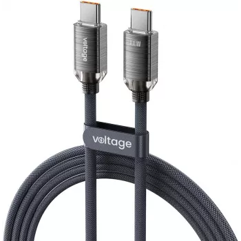 VOLTAGE PureCrystal Cabo USB-C para USB-C PD 100W 1m preto