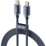 VOLTAGE PureCrystal Cabo USB-C para USB-C 100W PD 1m azul