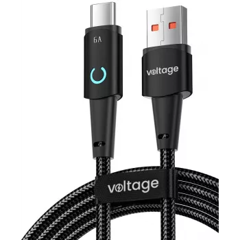 VOLTAGE VEKA66AC100BK cabo PowerAngle 66W PD USB-A para USB-C 1m preto