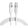 VOLTAGE VEKS100CC100WE cabo USB-C para USB-C em silicone 100 W PD 1 m branco