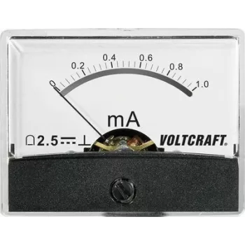 VOLTCRAFT AM-60X46/1MA/DC medidor analógico de encastrar, corrente contínua 0-1 mA, mecanismo de bobina móvel, 46x60 mm