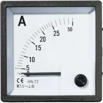 Instrumento de medição analógico de encastrar VOLTCRAFT AM-72X72/25A, ferro móvel, 0-25 A AC, 72x72 mm, classe 1.5