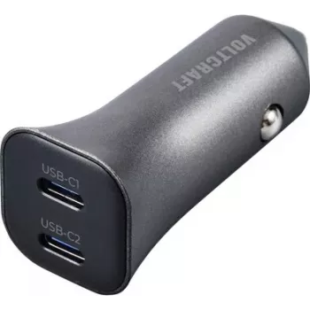 VOLTCRAFT CPS-40W/2 VC-RA401 carregador de automóvel USB 40 W 2x USB-C PD 3.0 prateado-preto VC-15257660