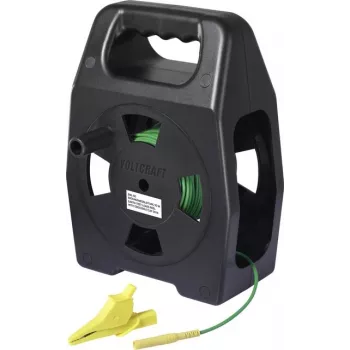 VOLTCRAFT EML-50 cabo de terra 50 m verde em bobina CAT III 1000 V fibra de plástico para alta resistência à tração (VC-17312695)