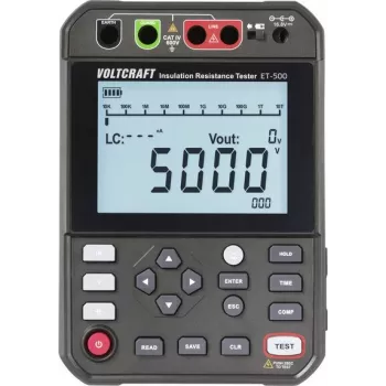 VOLTCRAFT ET-500 Testador de isolamento 250 V, 500 V, 1000 V, 2500 V, 5000 V 5,0 TΩ (VC-17072215)