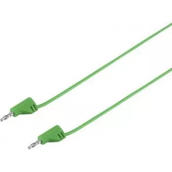 VOLTCRAFT cabo de medição altamente flexível ficha de lamelas de 2 mm para ficha de lamelas de 2 mm, 0,6 m, verde, 2,2 A, MSB-200 (VC-8557715)