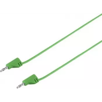 VOLTCRAFT cabo de medição altamente flexível ficha de lamelas de 2 mm para ficha de lamelas de 2 mm 0,3 m verde MSB-200 2,2 A (VC-8557705)