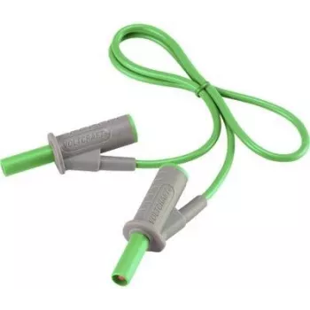 VOLTCRAFT Cabo de medição de segurança altamente flexível [ficha de lâminas de 4 mm - ficha de lâminas de 4 mm] 0,5 m verde MSB-501 10 A (VC-8063525)