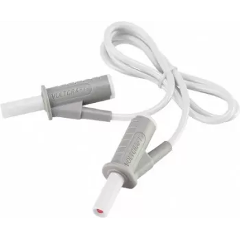 VOLTCRAFT cabo de medição de segurança altamente flexível [ficha de lâminas 4 mm - ficha de lâminas 4 mm] 0,75 m branco MSB-501 10 A (VC-8063515)