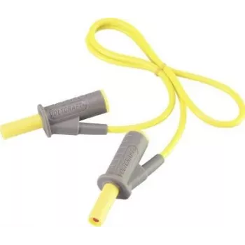 VOLTCRAFT Cabo de Medição de Segurança Altamente Flexível 4 mm Ficha de Lâminas para 4 mm Ficha de Lâminas 0,5 m Amarelo MSB-501 10 A VC-8063450