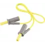 VOLTCRAFT Cabo de Medição de Segurança Altamente Flexível 4 mm Ficha de Lâminas para 4 mm Ficha de Lâminas 0,5 m Amarelo MSB-501 10 A VC-8063450