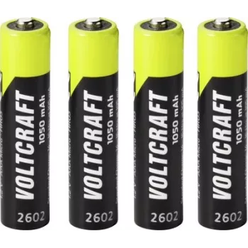 VOLTCRAFT Pilha Micro (AAA) NiMH 1050 mAh 1,2 V Ready to Use, pack de 4 (VC-17275425)