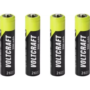 VOLTCRAFT bateria Micro (AAA) NiMH 550 mAh 1,2 V Ready to Use, pack de 4 (VC-17275405)