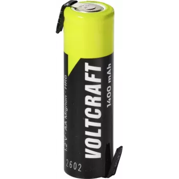 Bateria Mignon AA NiMH VOLTCRAFT 1,2 V 1400 mAh High-Current com aba de soldar em Z, Ready to Use (1 unid.) VC-17666040