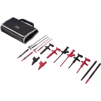 VOLTCRAFT MLSet-100 Conjunto de cabos de medição com fichas banana empilháveis de 4 mm, pinças de crocodilo, pontas de prova, tomadas de 4 mm, 1,2 m, vermelho/preto VC-18652745