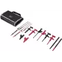 VOLTCRAFT MLSet-100 Conjunto de cabos de medição com fichas banana empilháveis de 4 mm, pinças de crocodilo, pontas de prova, tomadas de 4 mm, 1,2 m, vermelho/preto VC-18652745