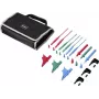 VOLTCRAFT MLSet-140 conjunto de cabos de medição, fichas empilháveis de 4 mm, 1,5 m, vermelho/azul/verde, com pinças de crocodilo e pontas de prova VC-18652740