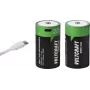 VOLTCRAFT Mono (D) Bateria de iões de lítio 6000 mAh 1,5 V, pack de 2 com função de carregamento USB-C (VC-17275580)