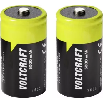VOLTCRAFT Bateria Mono (D) NiMH 5000 mAh 1,2 V Ready to Use, pack de 2 (VC-17275495)