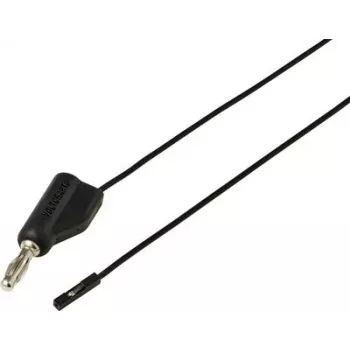 Voltcraft MSL-315 cabo de medição preto, ficha banana 4 mm para fêmea 0,64 mm, 1 m, 1 A, 30 V AC/60 V DC VC-17182175