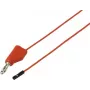 Voltcraft MSL-315 Cabo de medição vermelho, ficha de segurança de 4 mm para conector fêmea de segurança de 0,64 mm, 1 m, empilhável, 60 V DC, 1 A VC-17182170